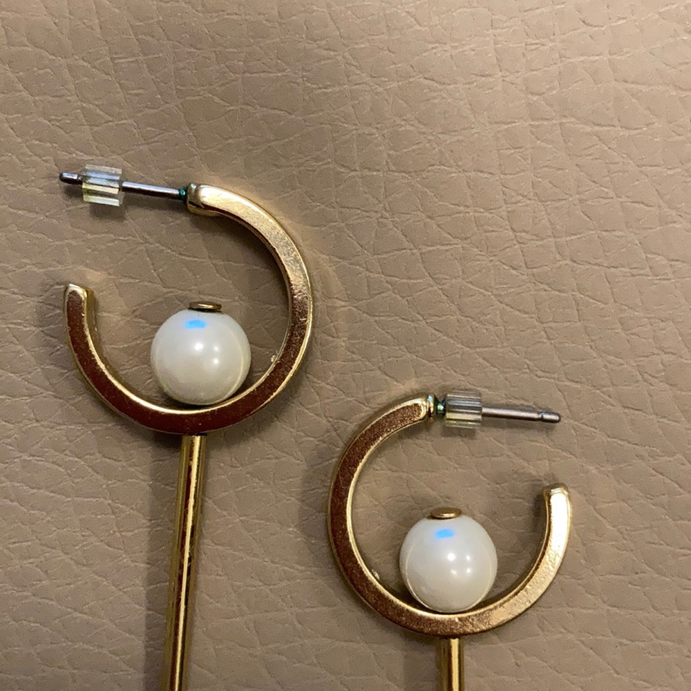 ZARA gold pearl earrings - Picture 2 of 3